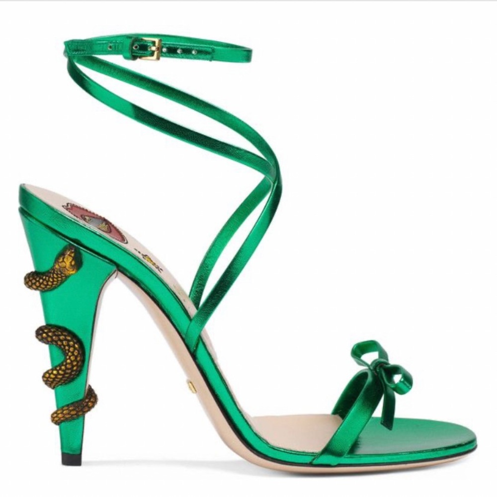 AUTHENTIC Gucci Leather Criss-Cross Snake Stiletto Sandals. Made in Italy. Sexy!